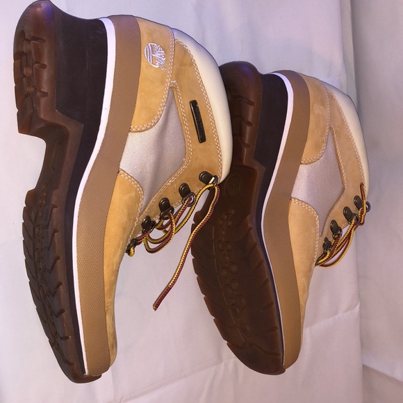 Timberland Womens Leather Fashion Wedge Boots Shoes Wheat Nubuck Size 7M - Picture 4 of 11